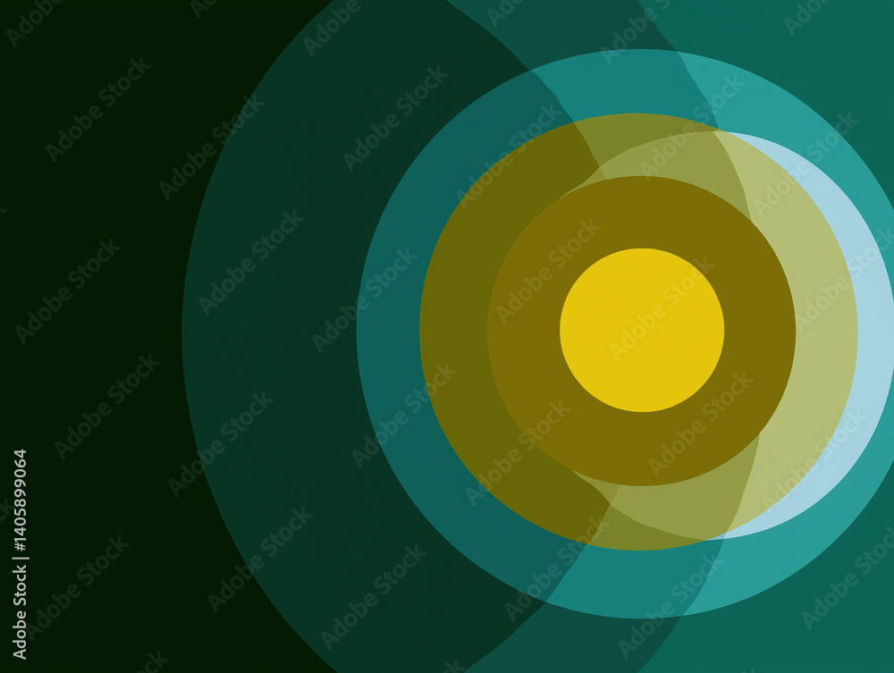 Aufkleber colorful concentric circles with gradient effects in abstract design
