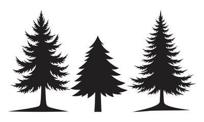 Fototapeta premium Pine Tree Silhouettes Collection - Vector 