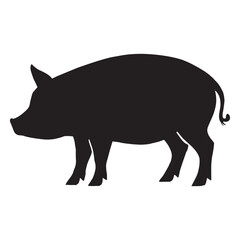  pig silhouette vector
