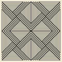 Modern Geometric Line Pattern Black and White Abstract Symmetry Background