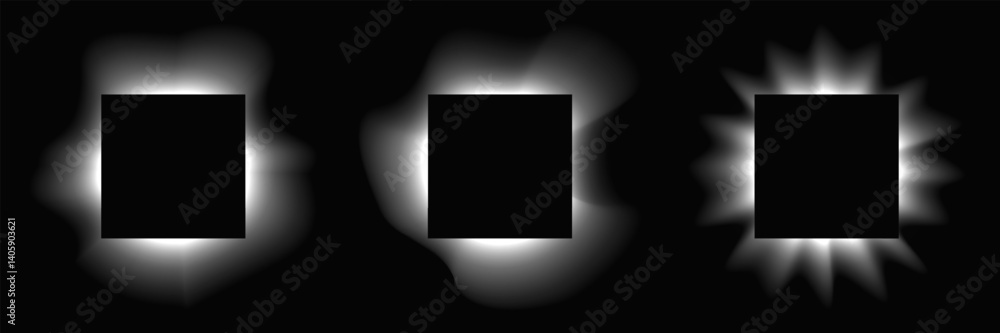 Poster set of square illuminate light frames
