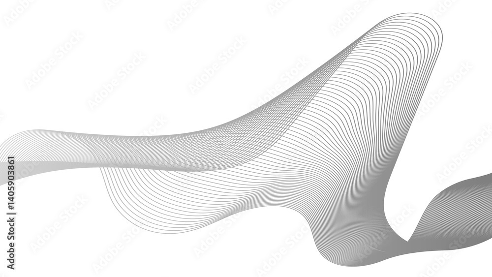 Poster abstract backdrop with grey wave gradient lines