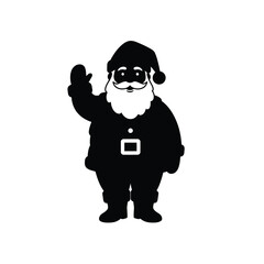 Santa Claus Silhouette Waving Hand For Christmas Celebrations And Festive Season