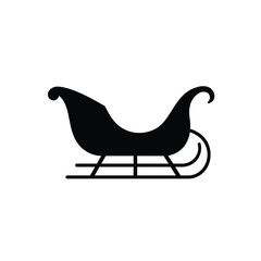 Simple Black Sleigh Illustration For Christmas And Winter Holiday Season Design