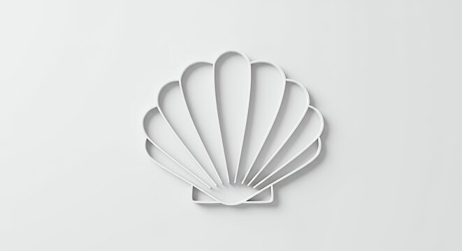 Simple white seashell graphic design