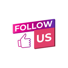 Follow us social media banner with like icon