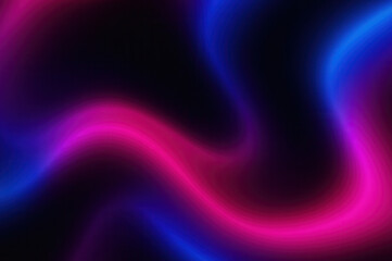 Vibrant neon wave background. Abstract purple and pink light trails on dark backdrop.