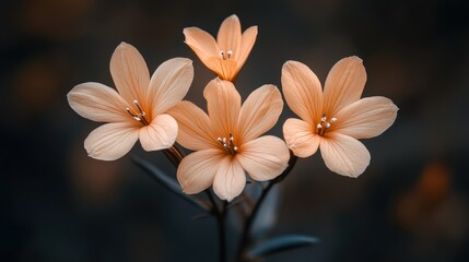 Fototapeta premium Delicate cluster of pale orange flowers