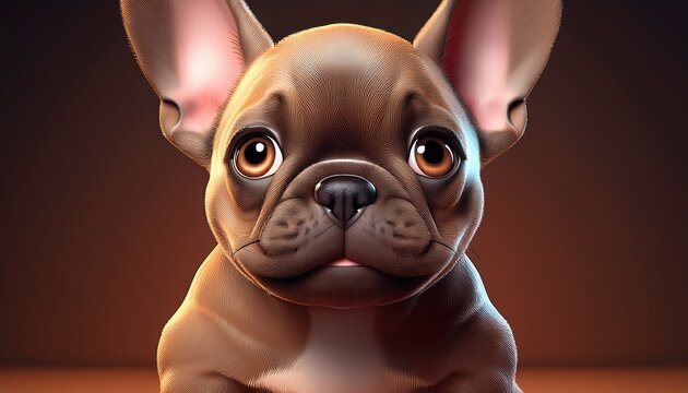 3D franz&ouml;siche Bulldoggen Welpe