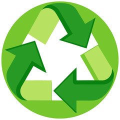 Obraz premium Green recycling symbol cartoon illustration 
