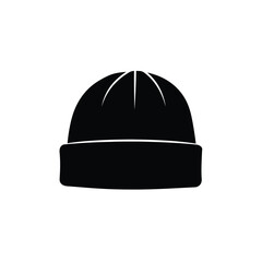 Black Beanie Hat Illustration Isolated Minimalist Winter Cap Apparel Accessory