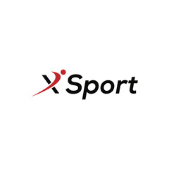 X sport logo design vector template