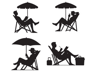 beach with umbrella and chairs
