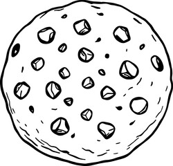 Delicious Hand-Drawn Illustration Of A Chocolate Chip Cookie