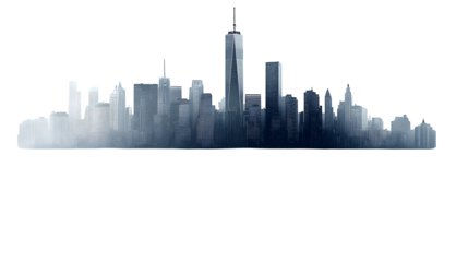 City skyline silhouette generic modern style isolated on white background