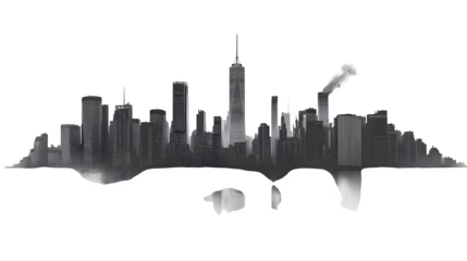 City skyline silhouette generic modern style isolated on white background