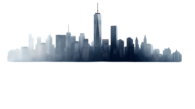 City skyline silhouette generic modern style isolated on white background