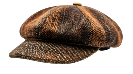 Classic flat cap hat isolated on white background