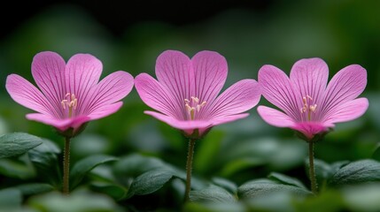 Fototapeta premium Delicate Pink Flowers in Row
