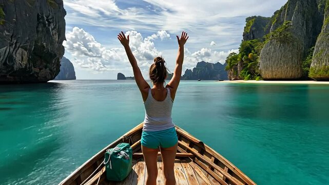 A thrilling adventure on a outrigger boat in tropical waters