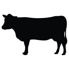 Cow Silhouette, Farm Icon, Animal Art