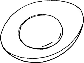Simple Hand-Drawn Illustration Of A Halved Boiled Egg