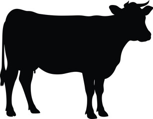 Silhouette of a Cow, Cow Silhouette, Farm Animal, Black Outline

