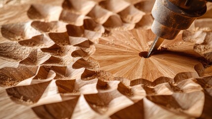 Carpenter cutting wood for custom cabinetry. Featuring craftsmanship and precision