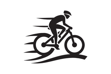 Obraz premium Cycling logo silhouette with white background