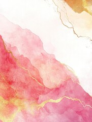 Mountain background vector. Minimal landscape art with watercolor brush and golden line art texture. Abstract art wallpaper for prints, Art Decoration, wall arts and canvas prints. illustration
