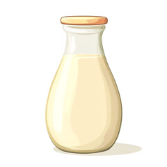 Creamy liquid in a glass bottle with a lid healthy drink dairy product