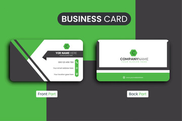 "Stylish Green and Black Corporate Business Card Design"