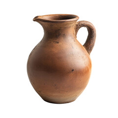 Clay brown jug isolated [Transparent Background PNG] 