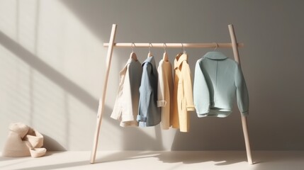 Minimalist interior closet display soft light