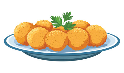 Potato Croquettes Fried - Vector Illustration