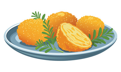 Vector Illustration - Potato Croquettes
