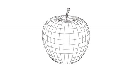 Wireframe apple illustration design graphic