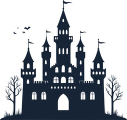 Fototapeta premium Castle Silhouette Vector Design