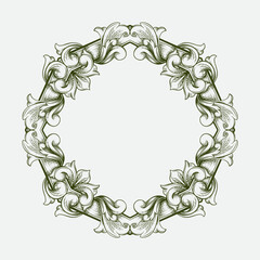 vintage engraved frame sketch design