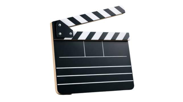 Clapperboard used in film production for scene preparation