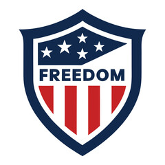 Freedom American Shield Logo on White Background  