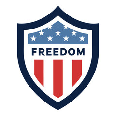 Freedom American Shield Logo on White Background  
