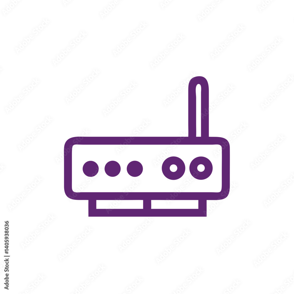Poster wireless router icon: a modern and sleek graphic of a wireless router, ready to connect the world wi