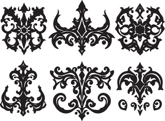 Set of decorative elements for design, ornaments, symbols, icons, patterns. Hand drawn vector illustration