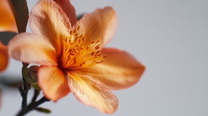 A stunning closeup image showing a blurred single flower with a bright white background in natural daylight ambiance