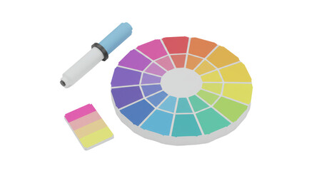 Isolated Color Wheel with Markers