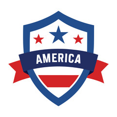 American Shield with America Text vector on white Background