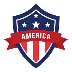 American Shield with America Text vector on white Background