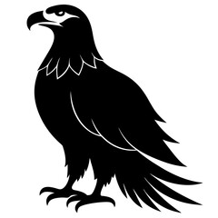 Bald eagle silhouette vector isolated on white background
