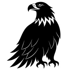 Bald eagle silhouette vector isolated on white background